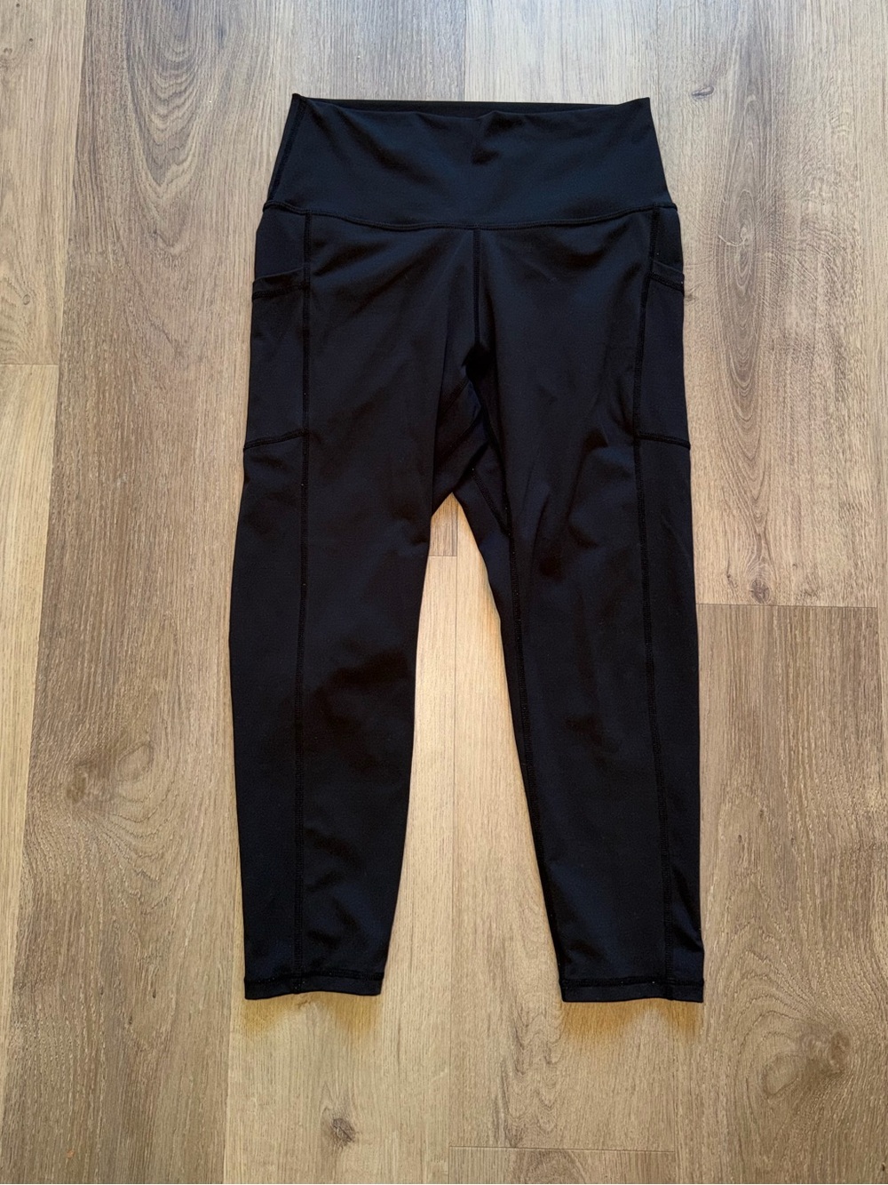Colorfulkoala Black Leggings Womens L High Waist Pocket Crop Athletic